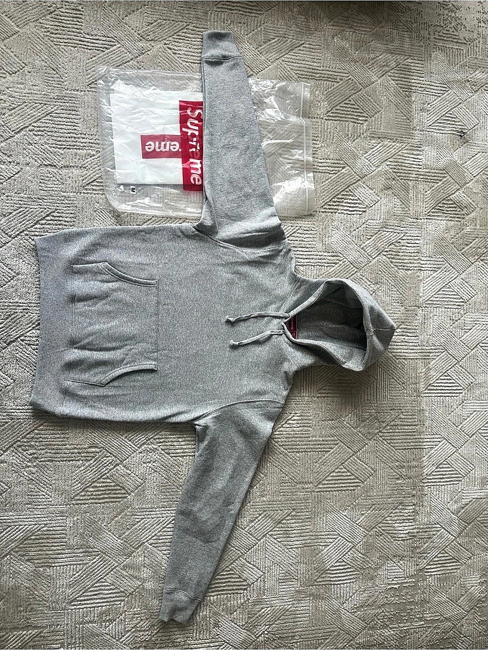 Supreme Big Logo Hooded Sweatshirt Gray Hoodie